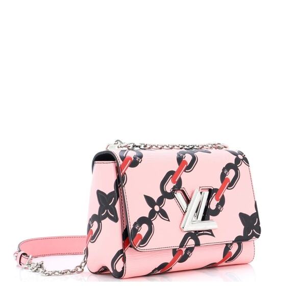 Louis Vuitton chain Twist Handbag Limited Edition Print Epi Leather MM Pink - Picture 2 of 8